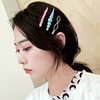 Set, hairgrip, beads with bow, hairpins, bangs, hair accessory, wholesale