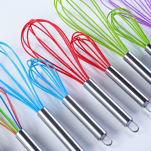 8-inch, 10-inch, 12-inch silicone egg beater, household egg mixer, kitchen gadget, milk frother, baking tool