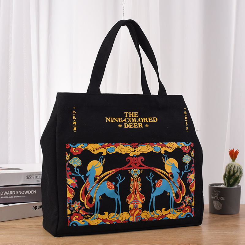 批发创意野餐手提帆布包学生培训棉布袋diy涂鸦广告宣传购物袋子