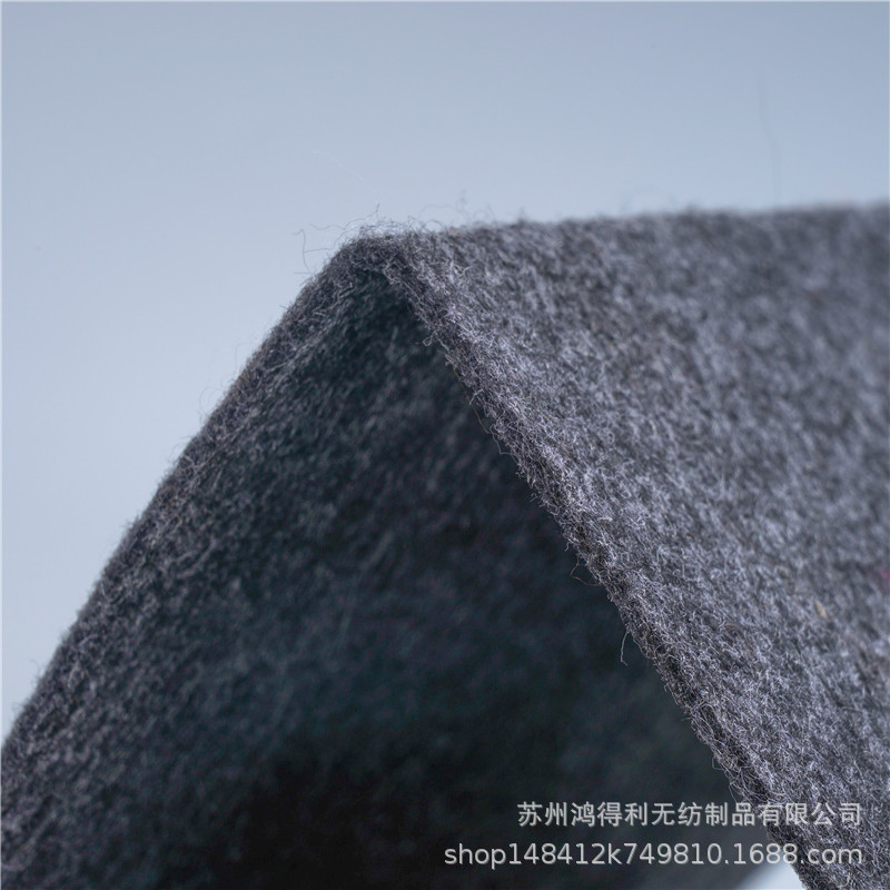 【灰色化纤毡】灰色涤纶短纤维针刺无纺布渗水透气性好防尘化纤毡