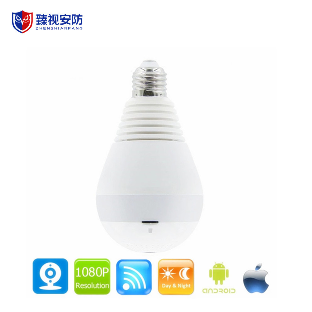 200万V380灯泡全景监控摄像头 无线360度网络高清 跨境专供
