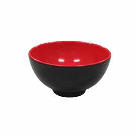 东莞晶湖订做 美耐皿双色饭碗 红黑4.5寸餐馆密胺碗 净色碗