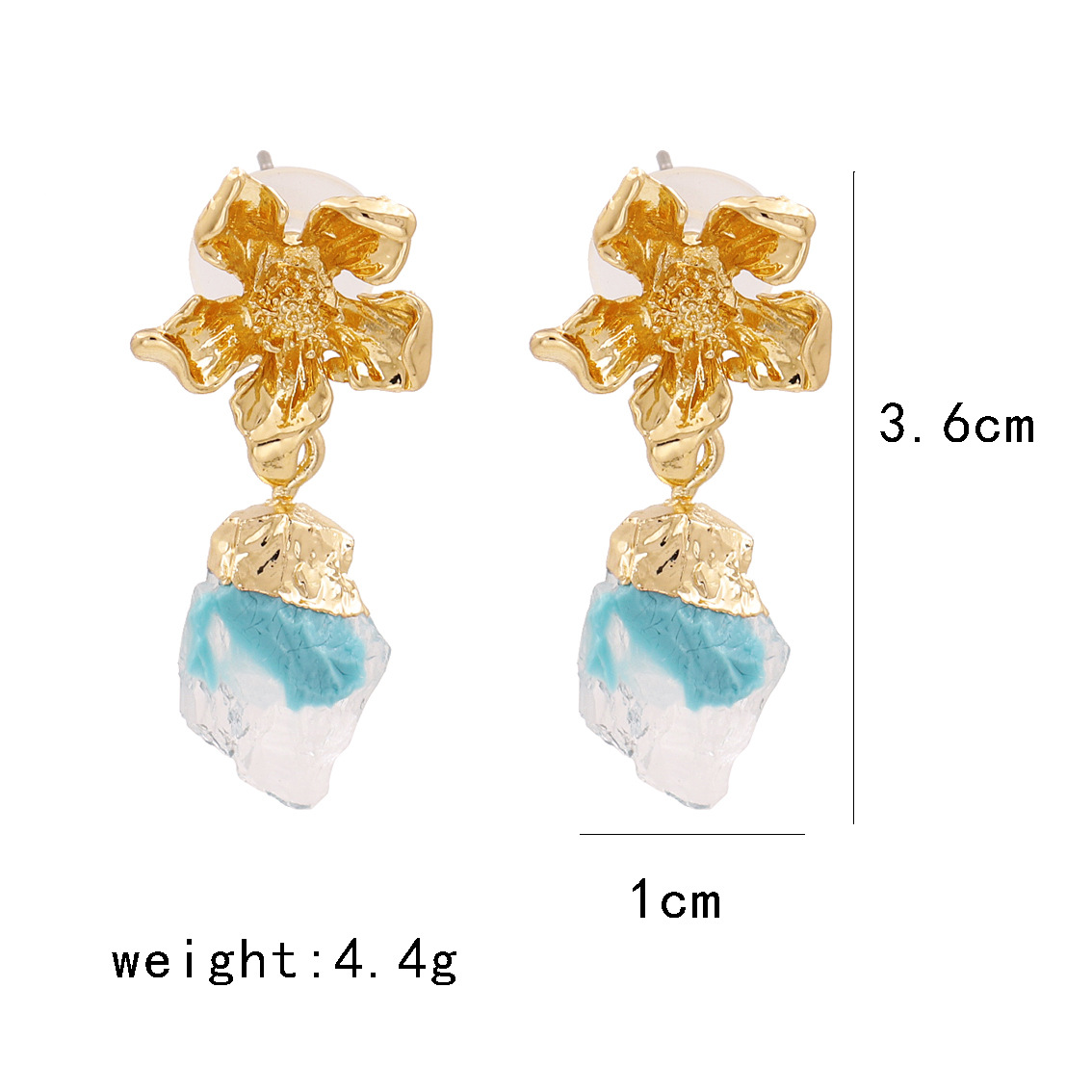 New Fashion Simple Alloy Flower Resin Earrings Wholesale display picture 13