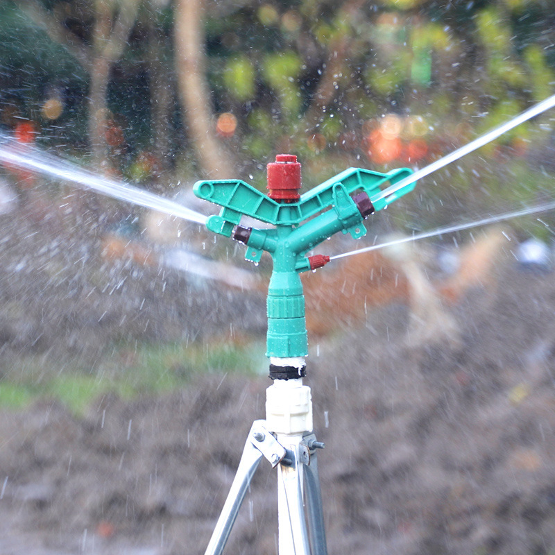 1寸塑料摇臂喷头360度旋转可控草坪园林农用喷灌降温洒水器