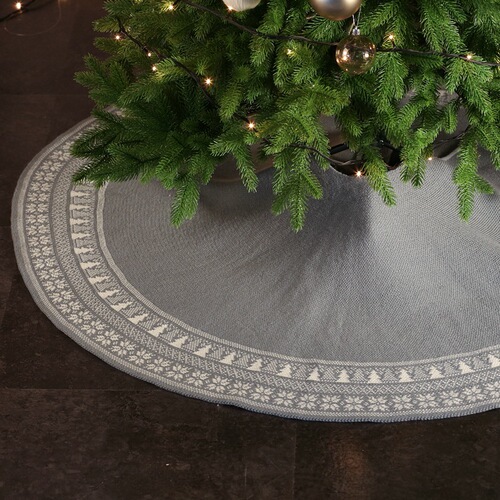 Amazon cross-border knitted woolen tree bottom apron shawl Christmas decoration supplies retro snowflake tree skirt 48 inches