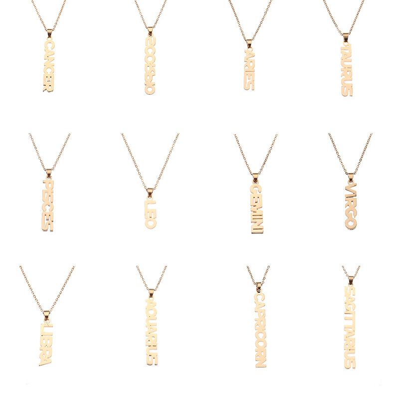 Fashion English Twelve Constellation Necklace Clavicle Chain Wholesale display picture 32