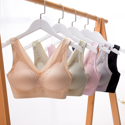 2020新款泰国乳胶6.0睡眠内衣女舒适透气无痕无钢圈聚拢蕾丝文胸