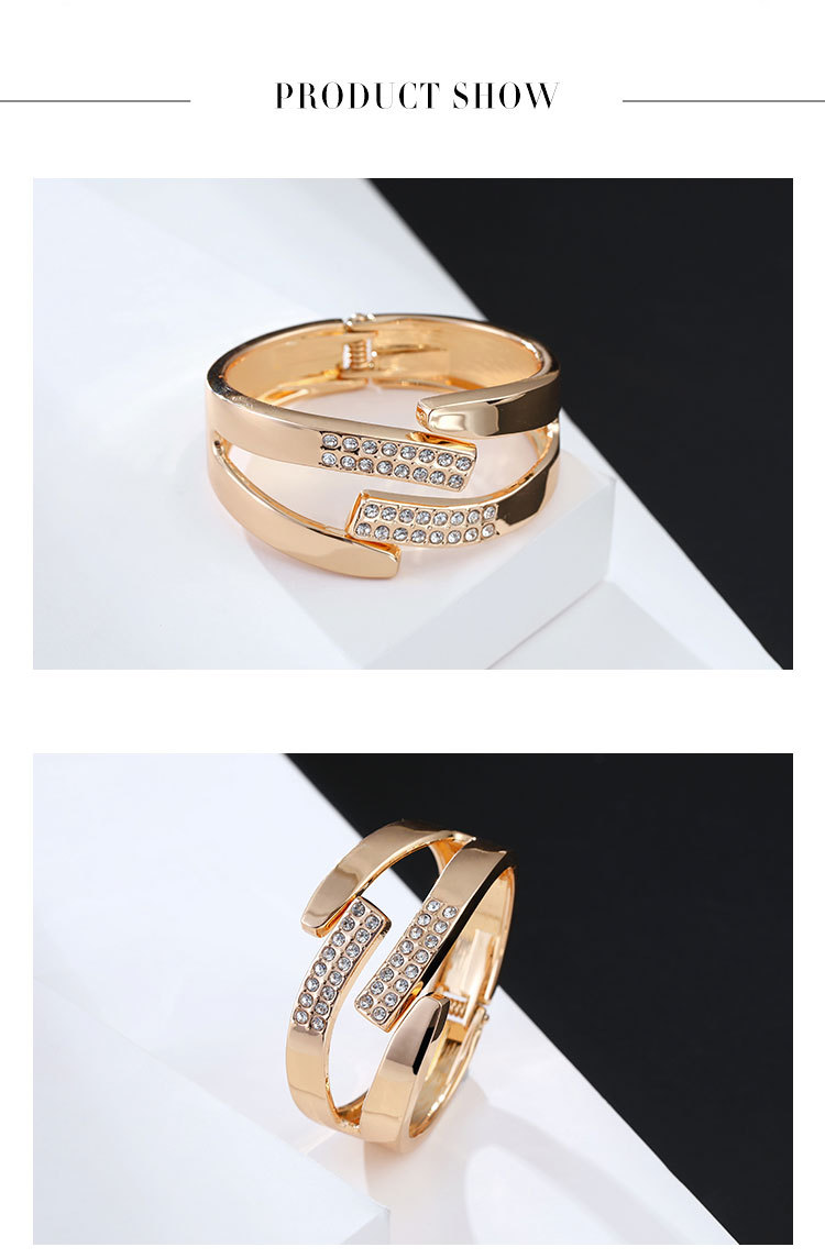 simple diamond glossy open bracelet