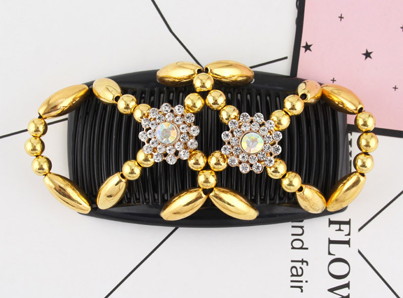 Cross-border Handmade Beaded Hair Comb Top-selling Product Fashion Variety Women's Magic Hair Comb Headdress Double Row Hair Comb Hair Band display picture 3