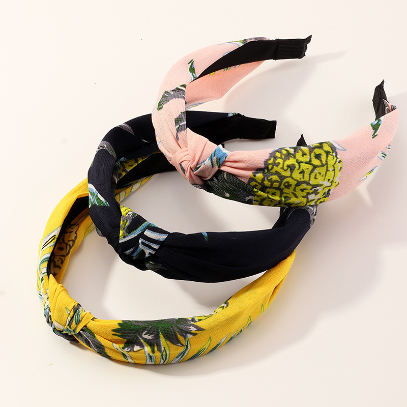 The New Fashion Chiffon Printing Hand-knotted Headband display picture 2