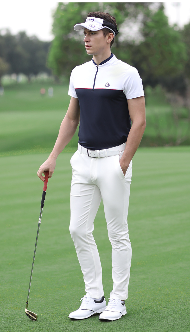 Áo thun golf nam ngắn tay thoáng khí nhanh khô — YF255-Đỏ Trắng, YF247-Áo màu xanh navy xám, YF263 ngắn tay trắng xám, YF255-Trắng Đen chi tiết 3