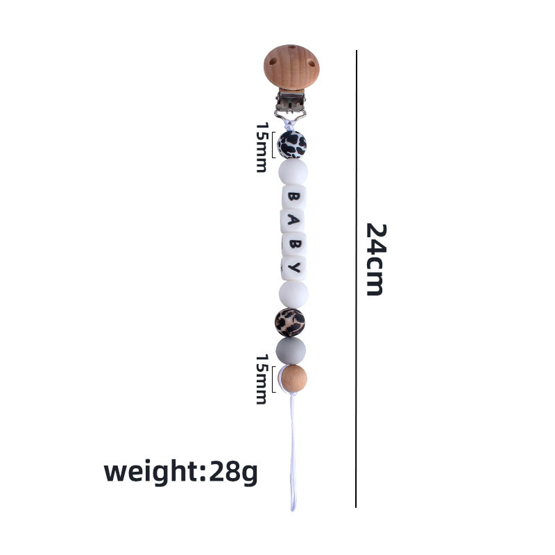 Nueva haya chupete clip bebé DIY creativo cadena personalizada nombre de dibujos animados silicona animal mordedor juguete