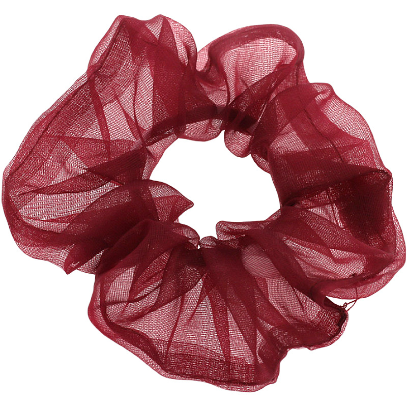 亚马逊跨境新款猪大肠发带网纱清凉弹力皮筋大肠圈女发绳透明发圈|ru