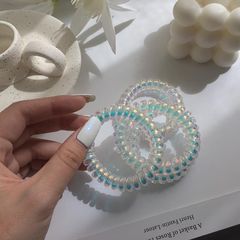 Mermaid Color Phone Cord Hair Ties for Women, Circle Headbands with Ins Style Sweet Teen Hair Accessories, Korean Celebrity Phone Cord Hair Ties