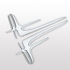 Car Metal Extended Version Side Badge Decorative Sticker, Mercedes-Benz C-Class E-Class Car Badge Sticker Side Sign Modification Decorative Sticker