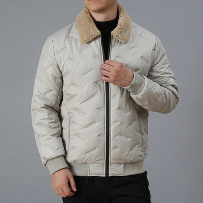 winter Middle and old age dad men's wear Cotton new pattern middle age Men's Embossing cotton-padded clothes comfortable Fur collar cotton-padded jacket wholesale