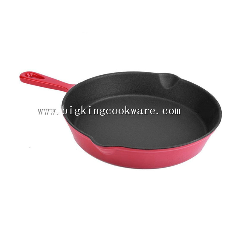 Doble boquilla de aceite sartén de hierro fundido sartén pequeña sartén no fácil de pegar sartén sin recubrimiento Placa de barbacoa