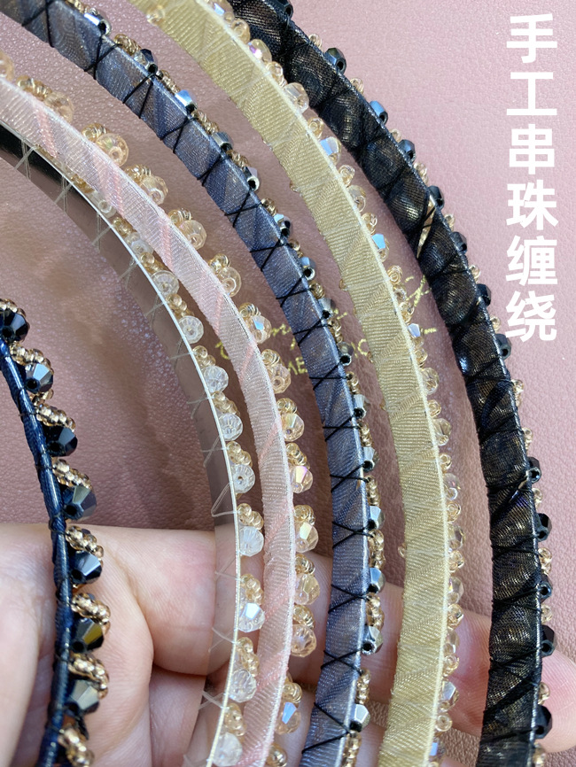 South Korea's New Crystal Full Diamond Headband Summer Simple Hair Hole Steel Ring Thin Edge Headband Wholesale Nihaojewelry display picture 22