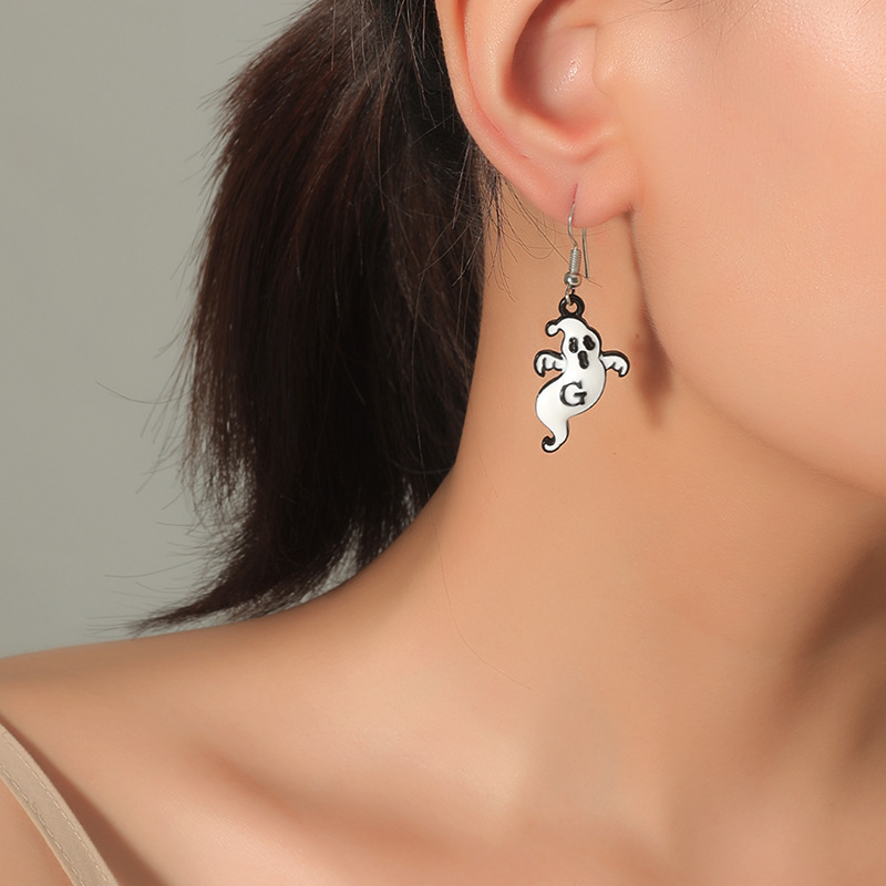 Fashion Trend Simple Halloween Cute And Funny Ghost Dripping Earrings display picture 1