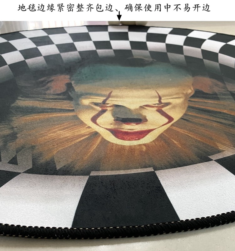 Trampa de payaso alfombra redonda transfronteriza 3D estéreo blanco y negro geométrico ilusión visual alfombra sala de estar dormitorio mesa de café estera