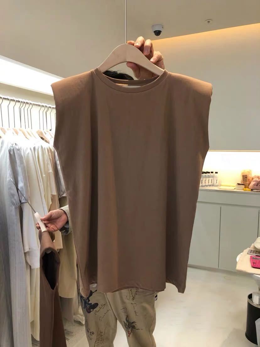 T-shirt senza maniche ampia con scollo rotondo solido per canotta casual estiva dimagrante abbigliamento da donna coreano_voghion.com