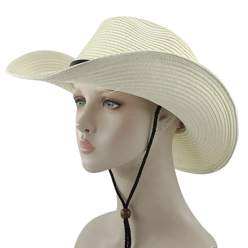 Straw Men's Summer Sunshade Big-brimmed Jazz Cowboy Ladies Outdoor Cool Hat display picture 1