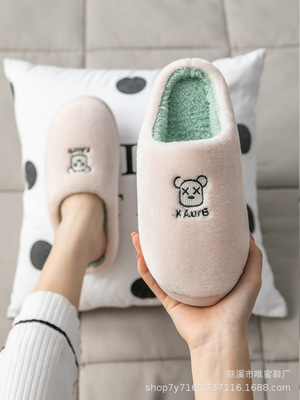 秋冬鞋棉拖鞋女卡通家居室內防滑毛絨保暖月子棉拖鞋男情侶居家用