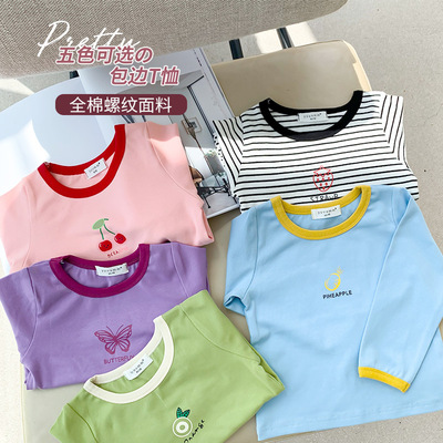 Children primer shirt 2020 Autumn New products baby Cartoon printing Multicolor Hit color T-shirts girl shirt jacket