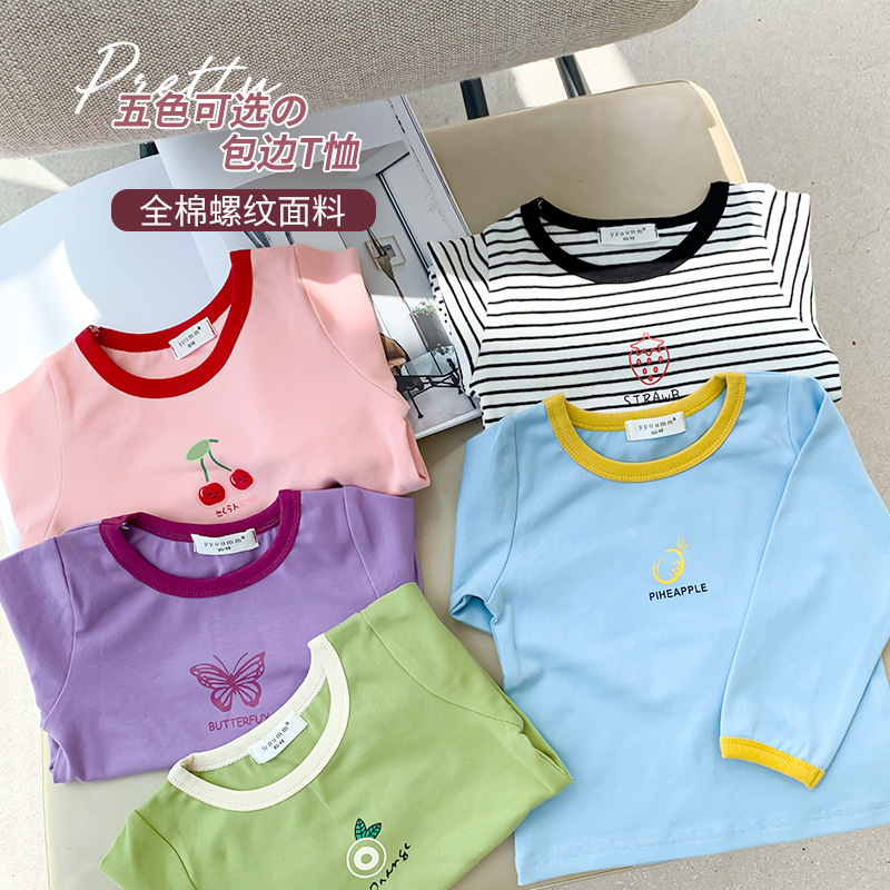 Children primer shirt 2020 Autumn New products baby Cartoon printing Multicolor Hit color T-shirts girl shirt jacket