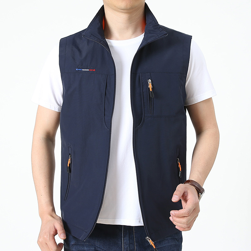 Chaleco transfronterizo de los hombres al aire libre multi-Bolsillo pesca fotografía publicidad secado rápido más tamaño Chaleco de procesamiento LOGO al por mayor