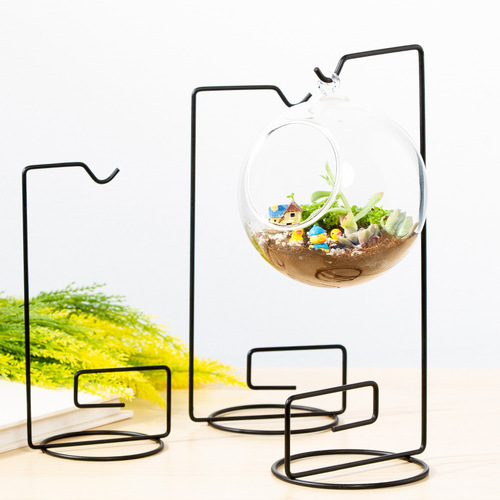 Universal Micro Landscape Wall Hook Bracket New Glass Bottle Hanger Iron Frame Barbie Doll Geometric Pattern Iron Stand