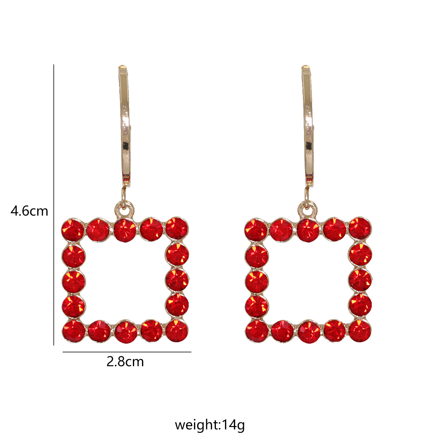 54439 Korean Style New Fashion All-match Diamond Geometric Earrings Artificial Water Geometric Stars Earrings Cross-border Supply display picture 13