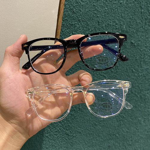 Anti-blue light and anti-radiation glasses for male and female students, Korean version, no prescription, can be matched with myopia glasses frame, Internet celebrity face slimming trend