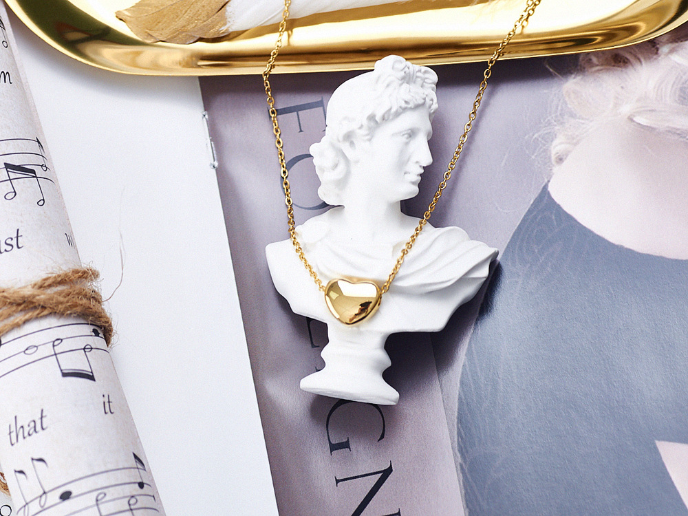 Necklace Classification 304 Stainless Steel Chain Material Wholesale Jewelry Simple Style Heart Shape 304 Stainless Steel 18K Gold Plated Plating Stainless Steel Necklaces