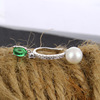 Fashionable green elegant advanced earrings from pearl, no pierced ears