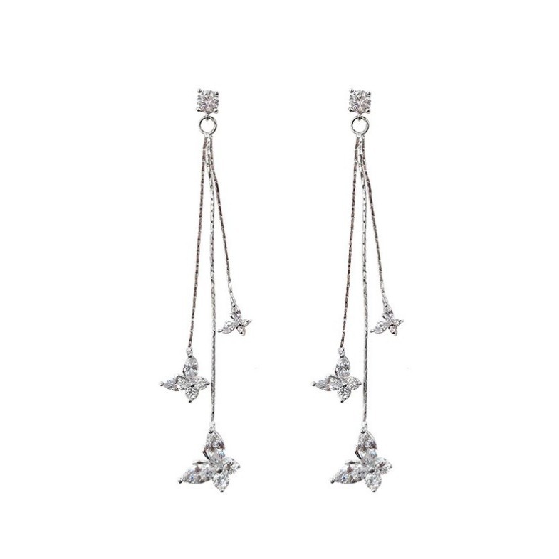 1 Pair Simple Style Butterfly Alloy Inlay Artificial Crystal Women's Drop Earrings display picture 1