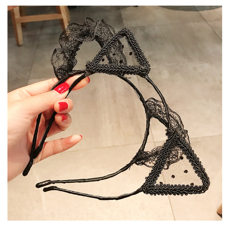 New Fashion Sexy Lace Bells Cat Ears Bow Tie Cheap Headband Wholesale display picture 4