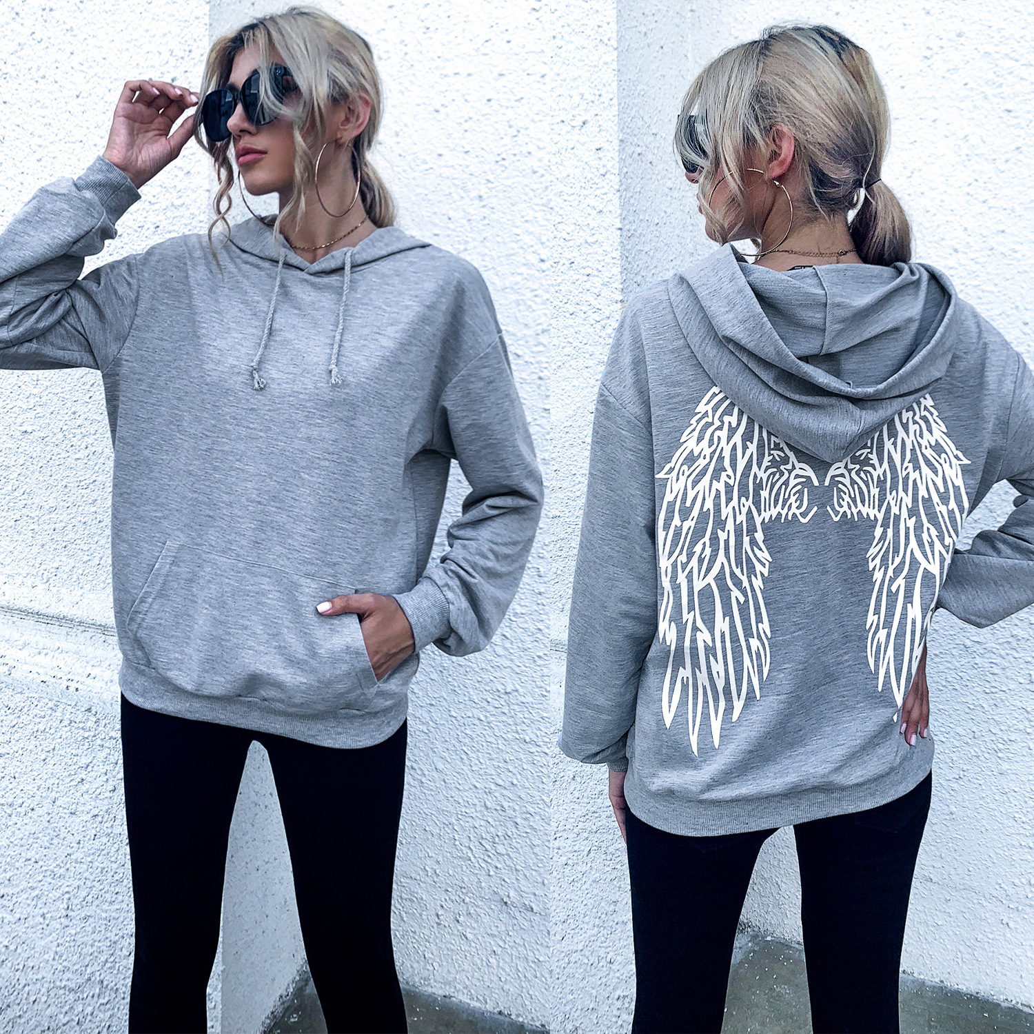 autumn and winter women s casual pocket pullover hooded sweatershirt nihaostyles wholesale clothing NSJM79907