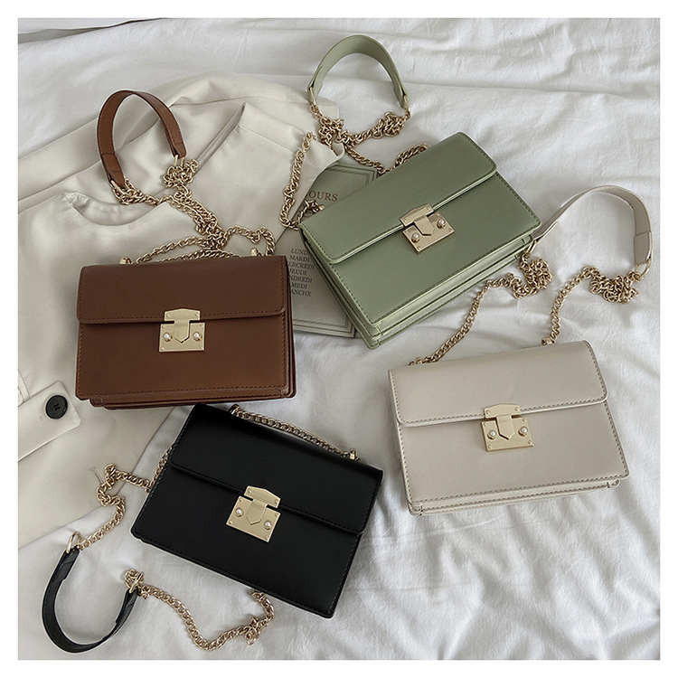 Casual All-match New Trendy Fashion Chain Shoulder Messenger Texture Small Square Bag display picture 15