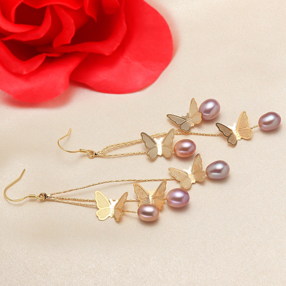 Women's Gender Inlay Design 1 Pair Freshwater Pearl Copper Freshwater Pearl Water Droplets Drop Earrings