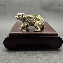 纯铜古玩杂项铜器收藏仿古黄铜熊北极熊客厅书房办公室摆件礼物