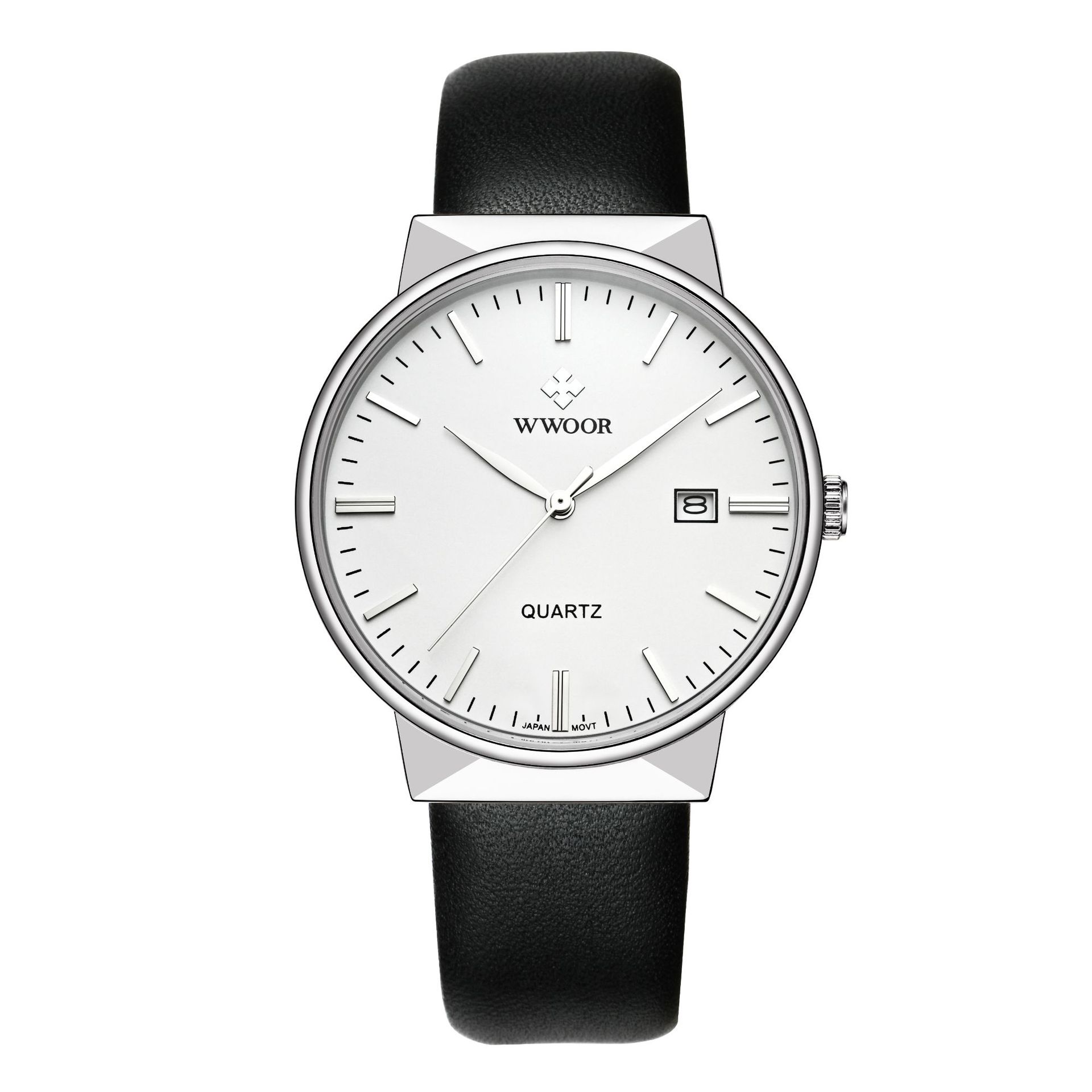 WWOOR Holding Love nuevos hombres de negocios cinturón reloj de cuarzo calendario impermeable reloj redondo cabeza casual Bowl Watch 8826p