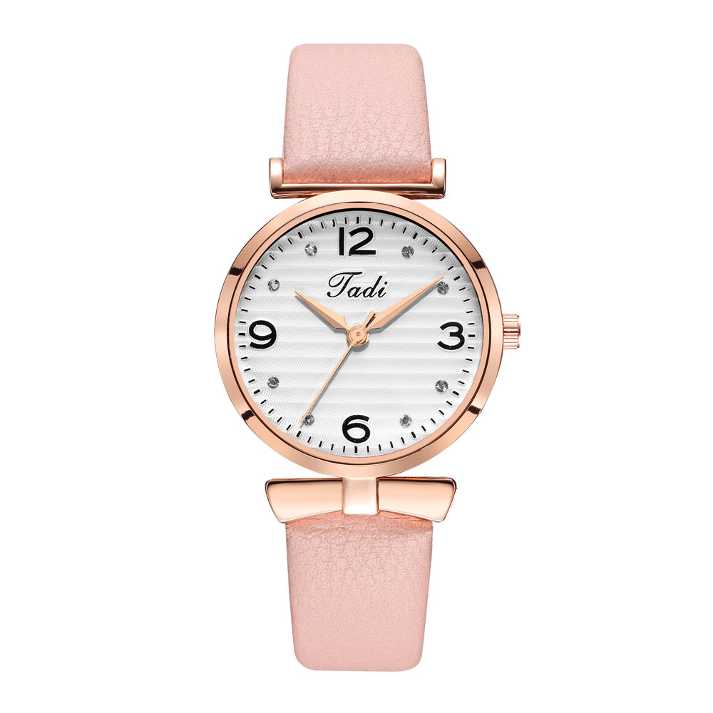 Korean Fashion Quartz Casual Belt Watch Temperament With Diamond Digital Face Women&#39;s Wrist Watch Wholesale Watch display picture 3