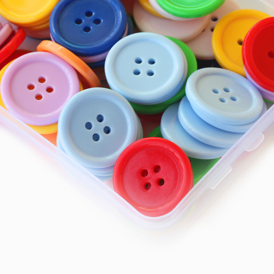 Manufactor Direct selling Cross border resin black and white Four buckle 25MM Kids Shirts DIY manual Button box-packed