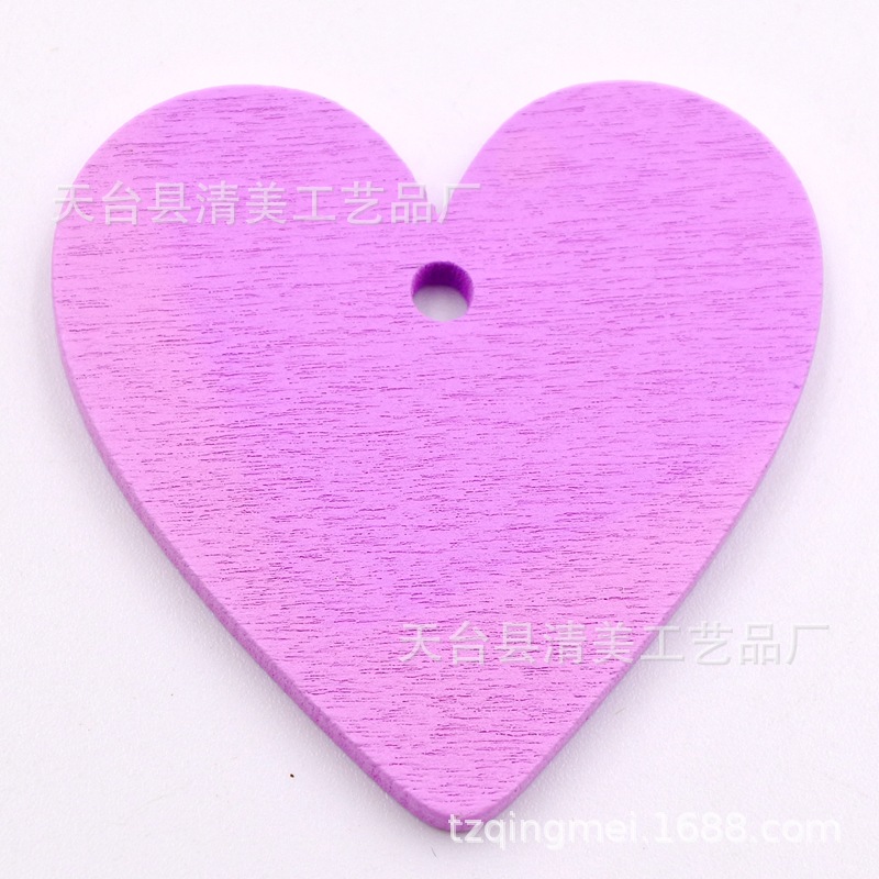 40mm color con agujeros corazones de melocotón accesorios de madera decoración de corazones de melocotón de color de madera pegatinas de pared 10 un paquete