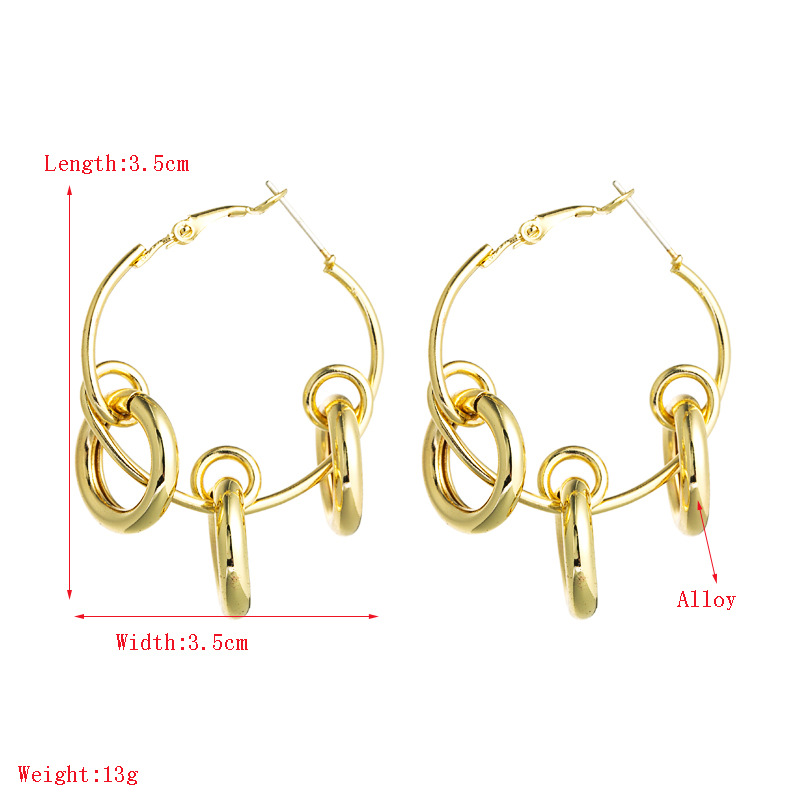 Knotted Circle Earrings Alloy S925 Silver Needle Earrings Exaggerated Gold Earrings Wholesale Nihaojewelry display picture 1