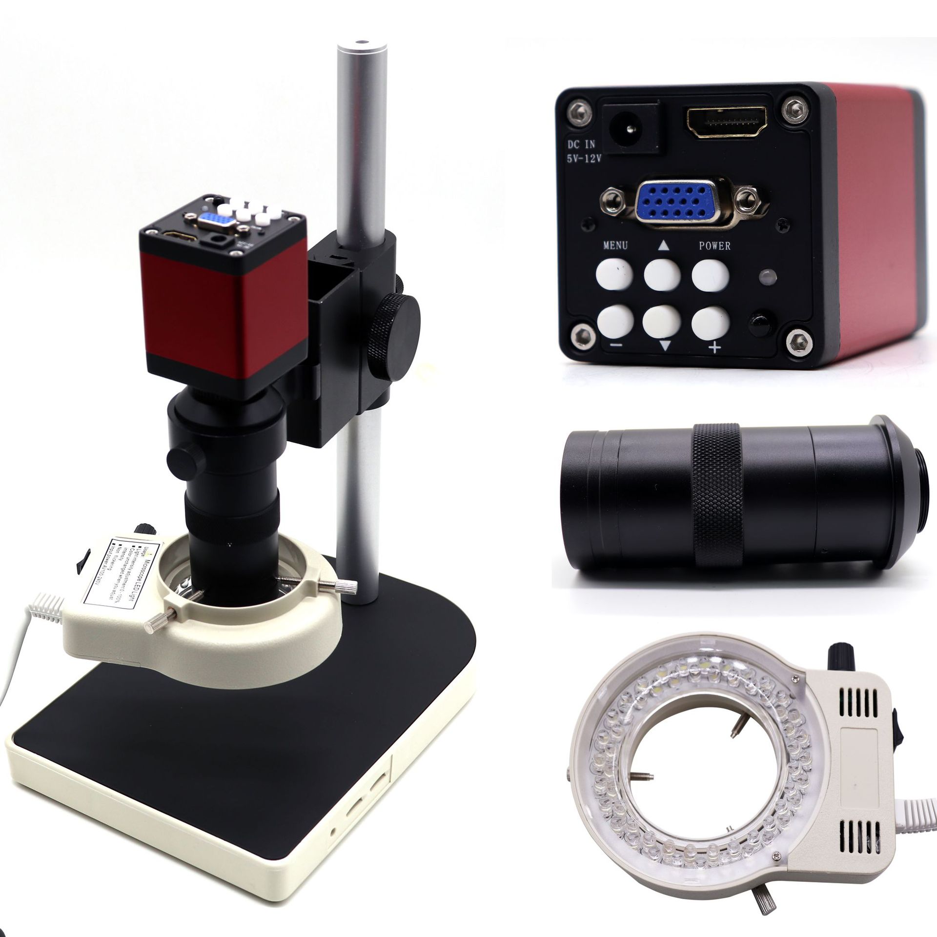 130万像素HDMI VGA双接口电子视频工业显微镜100倍放大镜操作平台