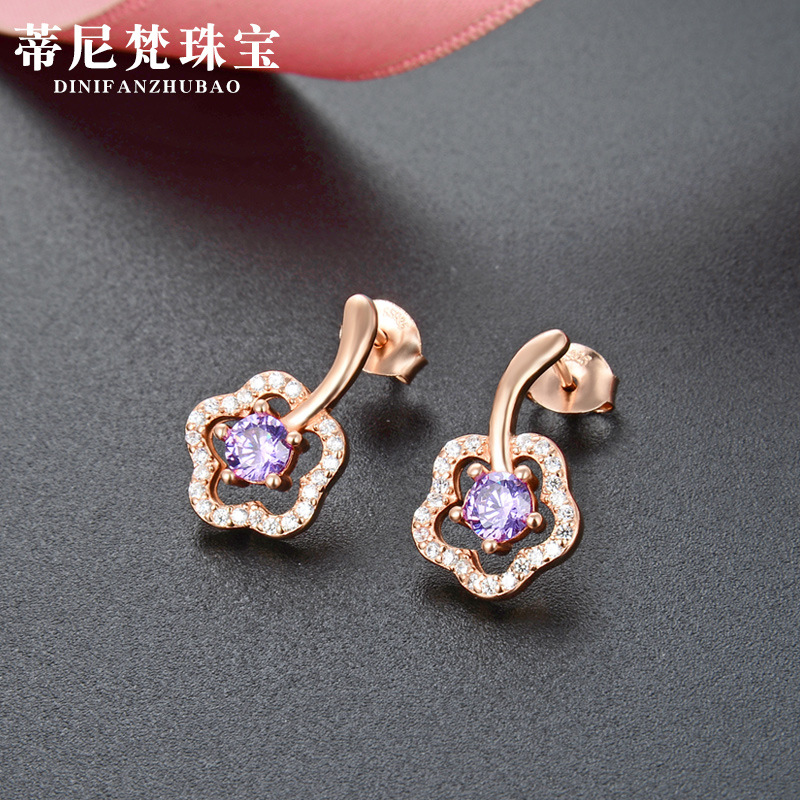 Estilo coreano s925 pendientes de plata chapados en oro 2021 moda nueva flor pendientes creativos pendientes elegantes de las mujeres al por mayor