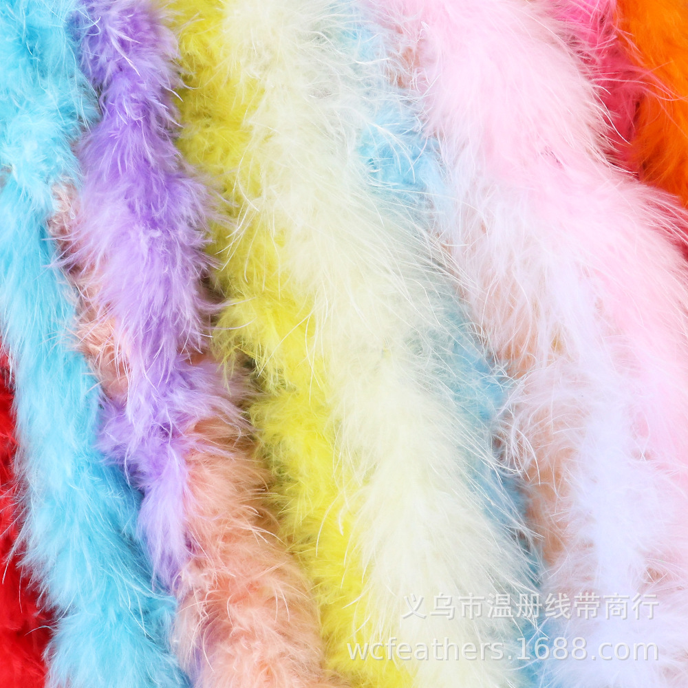 火鸡毛条11g平板绒羽毛彩色装扮服装饰品包包花边diy手工材料|ru