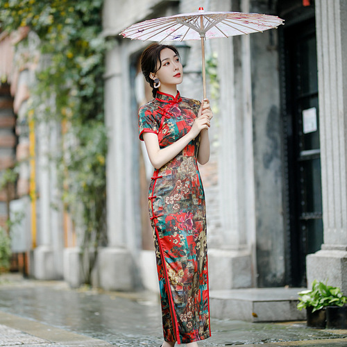 Chinese Dress cheongsam for womenChinese women&apos;s double cheongsam and long cheongsam